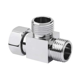 3 Way Shower Arm Diverter Valve Component, G1/2" Diverter Valve, Traditional Metal Shower Arm Brass Diverter T-Adapter Valve 3-Way Tee Connector for Handheld Bidet and Sprayer (Style E)