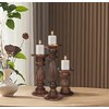 Candle Holders for Pillar Candles, Wooden Table Centerpiece, Set of