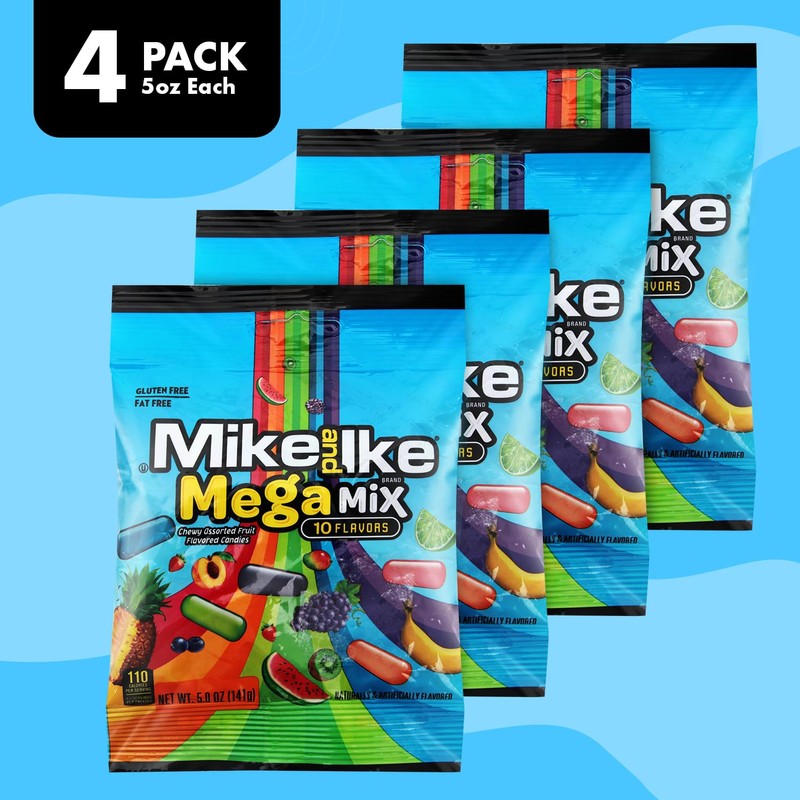 Mike n Ike Mega Mix 5 oz Each, 4 Pack