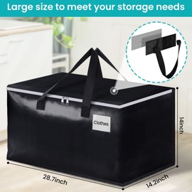 EpicTotes Extra Large Moving Boxes-Moving Bags with Zipper, Carrying Handles and Tag Pocket-Moving Supplies for Space Saving-Totes for Storage-for Moving, Storage, Camping and Travel 93L-2 Pack