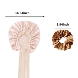 Silky Hair Bonnet, Satin Hair Bonnet with Tendons, Sleep Satin for Curly Long Braid Tresse, Silk Bonnets with Tie, Silk Bonnets for Sleeping