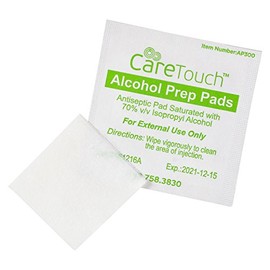 Care Touch Almohadillas de preparación estériles con alcohol, tamaño mediano, 2-ply – 400 Toallitas con alcohol