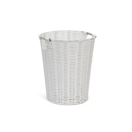 Arpan White Resin Plastic Strong Round Waste Paper Bin/Basket/Storage -Ideal For Home, Office, Hotels