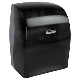 Kimberly-Clark Professional Sanitouch Manual Universal Hard Roll Paper Towel Dispenser (09990), Black, 1.5" Core Compatible for Commercial Hand Towels, Wall Mounted (Qty 1)