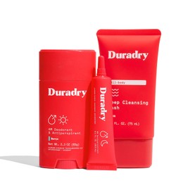 Duradry 3-Step System - Formulated to fight Excessive Underarm Sweating, Hyperhidrosis, Block Sweat & Odor - Antiperspirant Deodorant Stick, Sweat Minimizing Gel, Deodorizing Body Wash - Barca