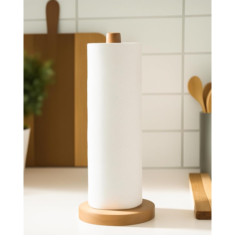 KitchLife Wooden Paper Towel Holder Countertop, Fits Jumbo Roll -