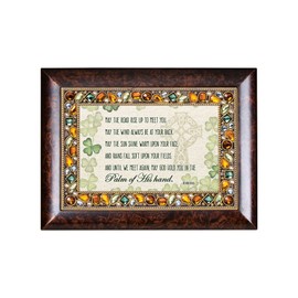 Cottage Garden May The Road Rise Up to Meet You Brushed Pewter Jewelry Music Box Plays Irish Eyes Smiling