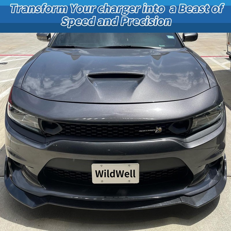WildWell Front Bumper Lip Splitter Compatible with 2015-2024 Dodge Charger
