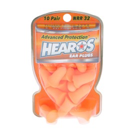 Hearos Advanced Protection Ear Plugs, Foam NRR 32, 10 Pair, Orange (5810)