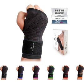 BLACKROX Wrist Bandage Fitness V2, for Men and Women, Right or Left Hand, Wrist Support, Stabilised Wrist Guards, Wrist Wraps, Wrist Brace One Size (Black)