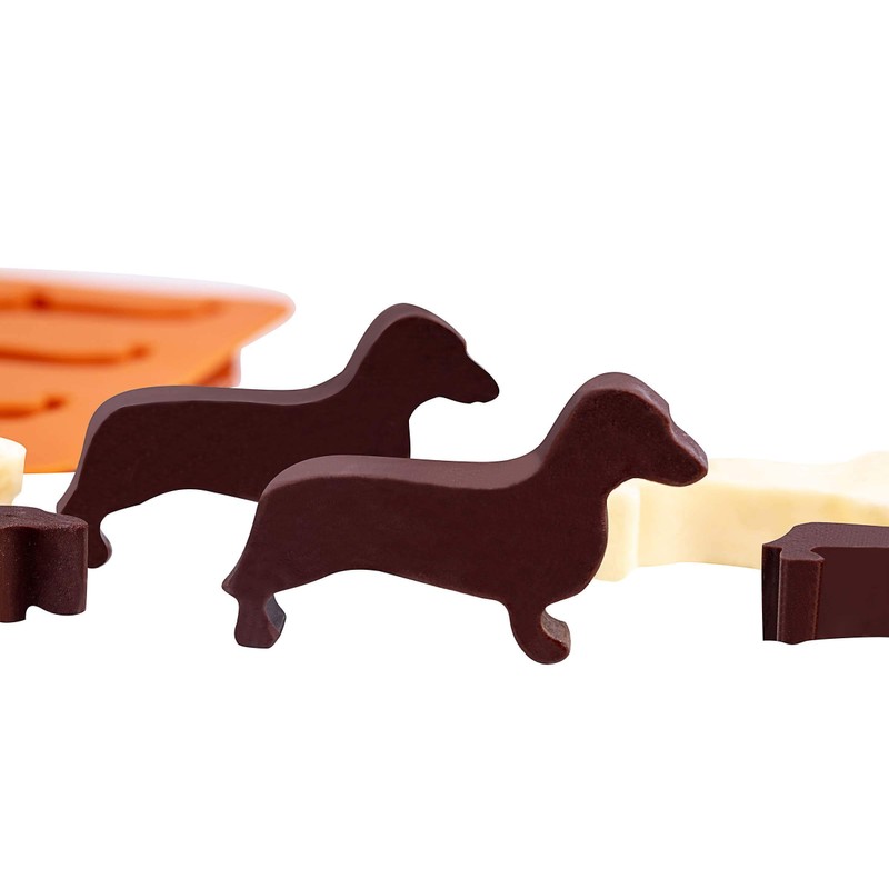 LYWUU Dachshund Dog Shaped Silicon Ice Cube Molds and Tray