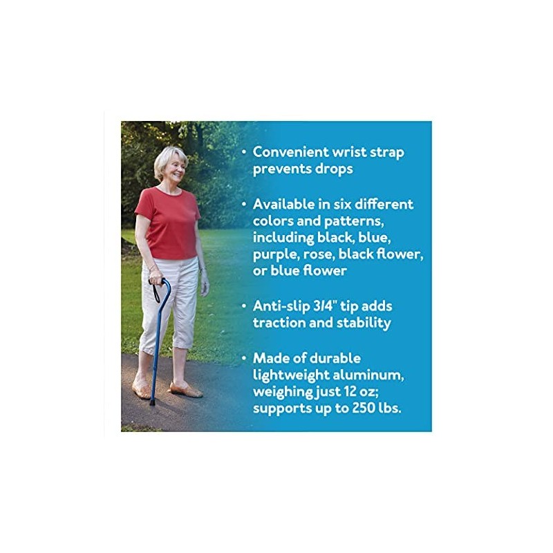 Carex Ergo Offset Cane with Soft Cushioned Handle - Adjustable