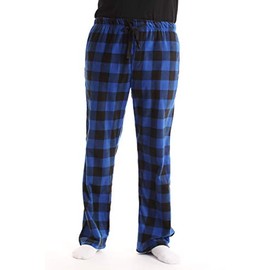 #FollowMe 45902-1C-L Polar Fleece Pajama Pants for Men/Sleepwear/PJs, Blue Buffalo Plaid, Large