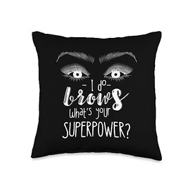 Eyebrow Artist Threading Brow Shaping Brow Artist Superpower Microblading Threading Eyebrow Throw Pillow, 16x16, Multicolor