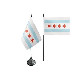 Table/Desk Flag USA City of Chicago Flag FRITZE® + Free Sticker