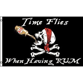 Time Flies When Having Rum Flag 3x5ft Poly