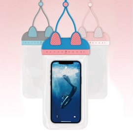 Cute Cat Design Universal Waterproof Phone Pouch for Swimming & Water Activities (3 Colors) Touch-Enabled Cheongdam