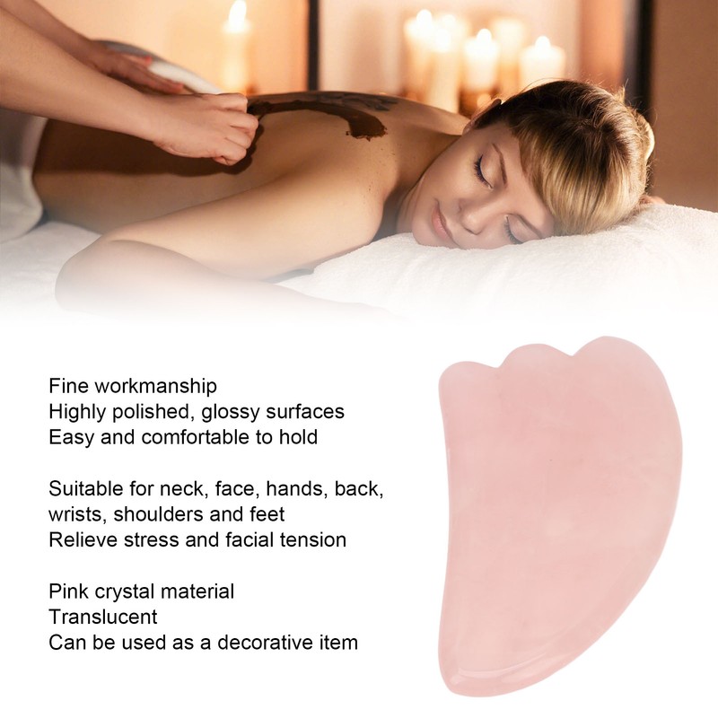 Scrapping Plate Pink Crystal Highly Polished Translucent Gua Sha Board