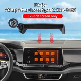 YIXKTUKEKE Car Phone Holder for 2024 2025 VW Atlas/VW Altas Cross Sport Accessories 12-inch Screen，Car Mount，[Strongest Magnets] 360° Rotation [Extended Arm]，Compatible with All Cell Phones
