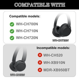 Aiivioll WH-CH720N Cooling Gel Replacement Earpads for Sony WH-CH720N, WH-CH710N, WH-CH700N, WH-XB900N, WH-RF400, MDR-RF895RK Headphones, Ear Pads Cushions with Noise Isolation Foam (Black)