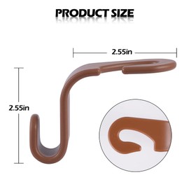 alpmosn Car Seat Headrest Hook for Purses and Bags, 4 Pack Hanger Storage Organizer Interior Accessories for Purse Coats Umbrellas Grocery Bags Handbag(Brown)