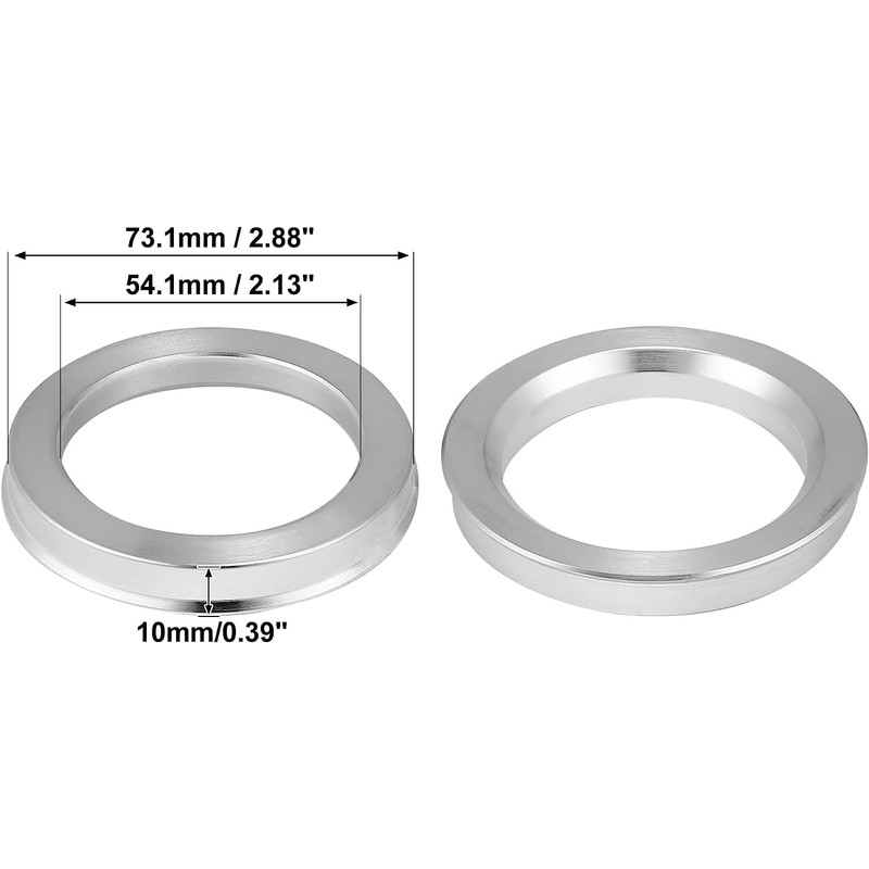 4pcs OD 73.1mm to ID 54.1mm Aluminum Alloy Car Hub