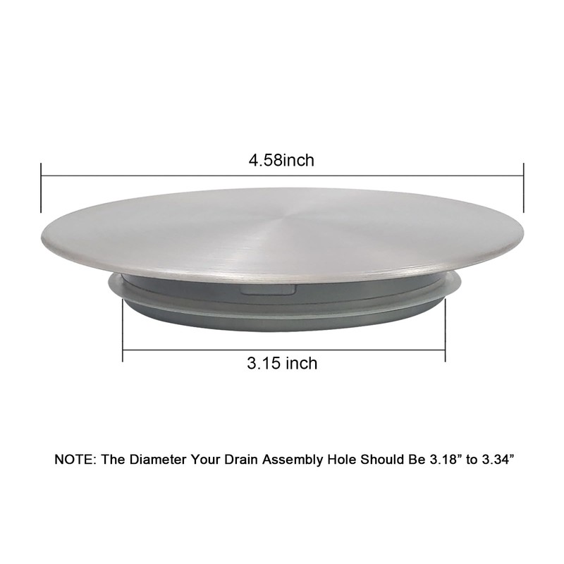 GZILA Kitchen Sink Stopper, Flat Decor Cover 304 Stainless Steel