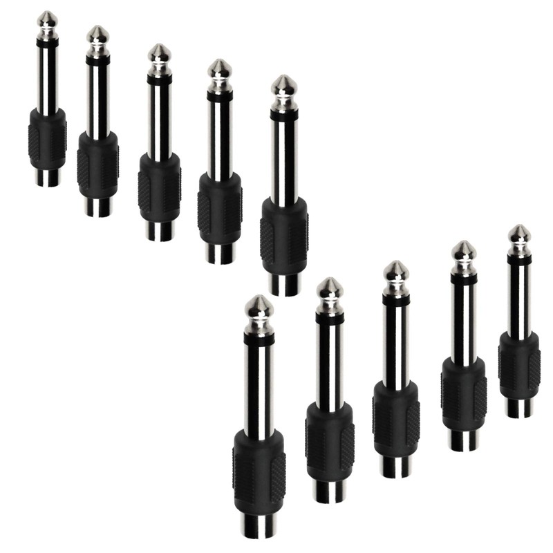 SING F LTD 10Pcs 6.35mm Mono 1/4" Jack Plug to