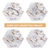 Marble Coasters for Drinks, Gold Coasters for kitchen,6pcs Absorbent Ceramic