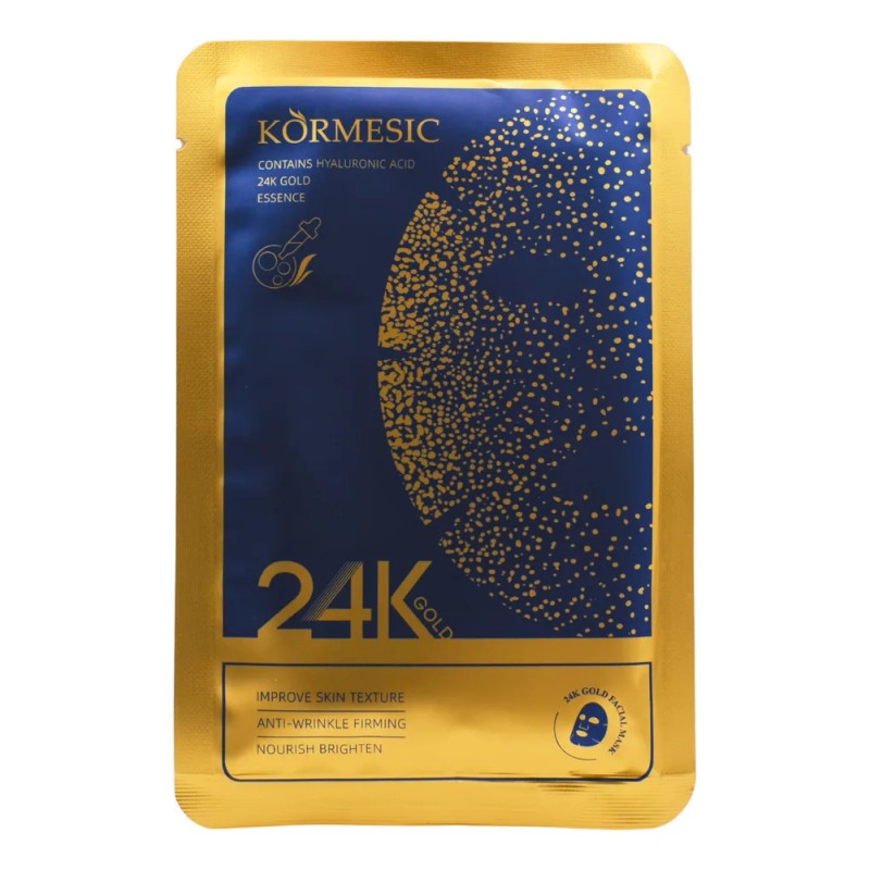 Paq. 5 Mascarillas Faciales Con Oro 24k Y Acido Hialurónico