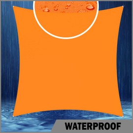 ShadeMart 7' x 15' Orange Waterproof Shade Sail Sun Shade Sail Rectangle Custom Size Water Resistant Canopy Awning Shelter, 95% UV Blockage for Outdoor Patio Carport