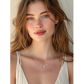 Silvora 925 Sterling Silver Deer Antler Necklace, Antler Deer Jewelry Antler Pendant Choker Birthstone Necklace Christmas Jewelry for Women