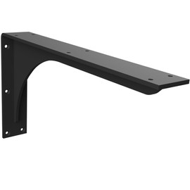 IRONSUPPORTS.COM Iron Supports Front Mount Heavy-Duty Bench Bracket - Wall Mounted Steel Support Brackets for Wall Bench, Floating Bench, Work Bench (Matte Black - 14"" Deep x 7"" High)