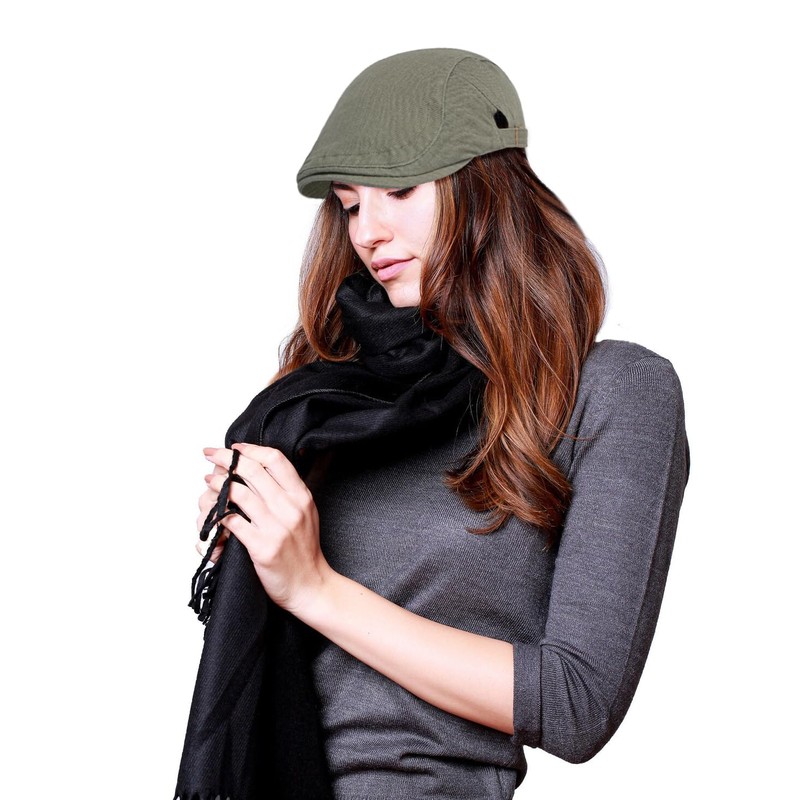 DIYDECAL Cotton Newsboy Flat Caps for Men, Womens Cabbie Driving