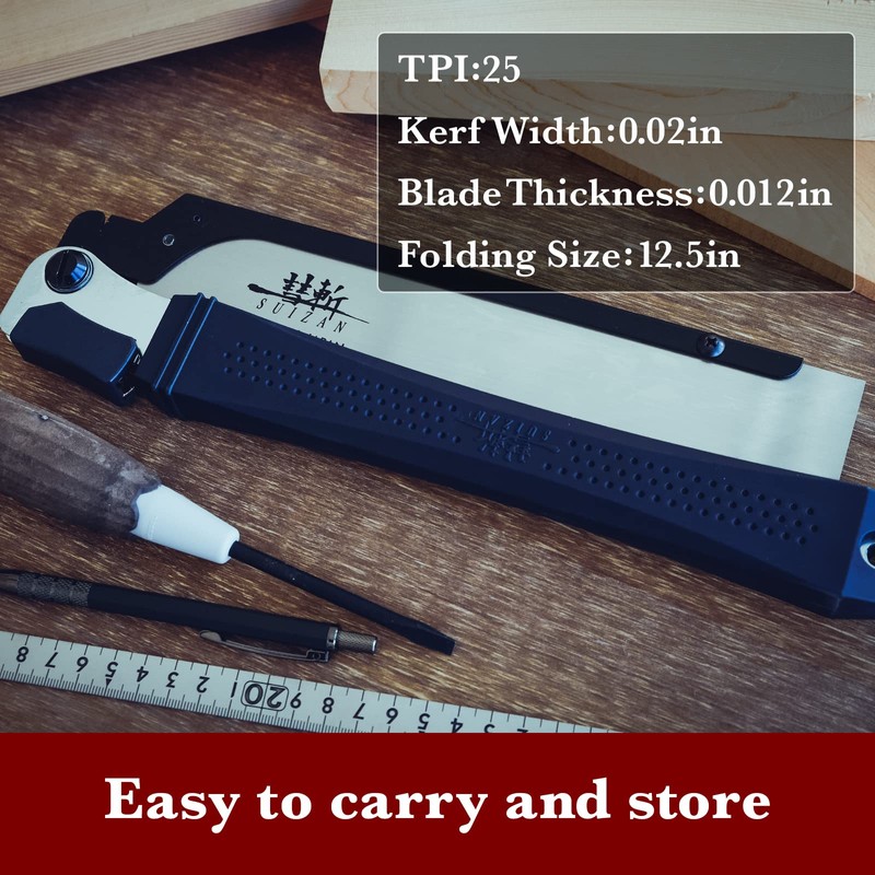 SUIZAN Folding Dozuki Dovetail Saw 9.5" Crosscut - Professional Japanese