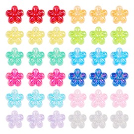 Boutigem 600 Pcs 12 Colors Resin Flower Shaped Acrylic Beads for Bracelet Necklace Jewelry Making DIY