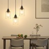 2 Pack Modern Black Pendant Lighting, Clear Glass Shade Pendant