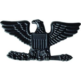 U.S. Army Metal Pin On Officer Rank BLACK - 1 PAIR (O6 - Colonel)