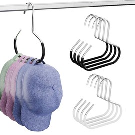 Pack of 8 cap holders, baseball cap holder, cap storage, hat hooks, cap storage, suitable for hats, scarves, ties, towels, handbags (black and white)