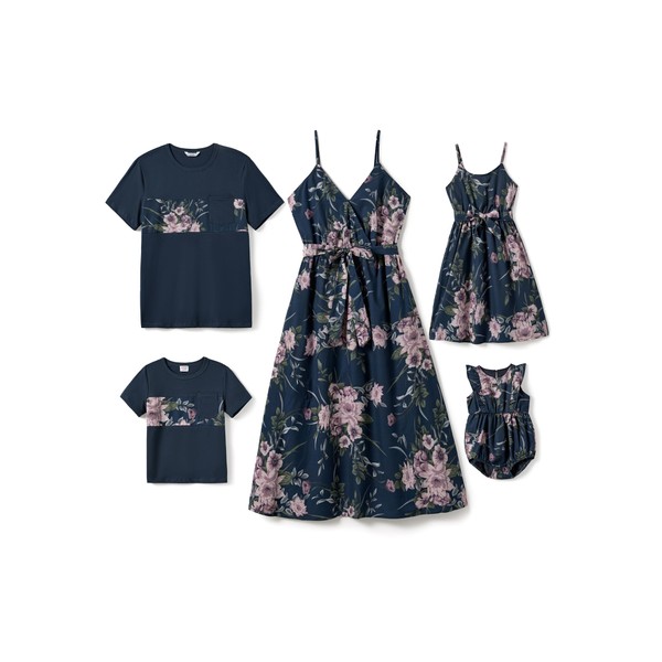 PATPAT Matching Family Outfits Mommy and Me Dresses Matching Set