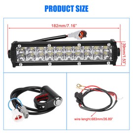 CMIYETO Motorcycle Front Light Bar Kit Universal Adjustable Light Bar Kit with Mounting Bracket Horizontal Bar Tube Clamp