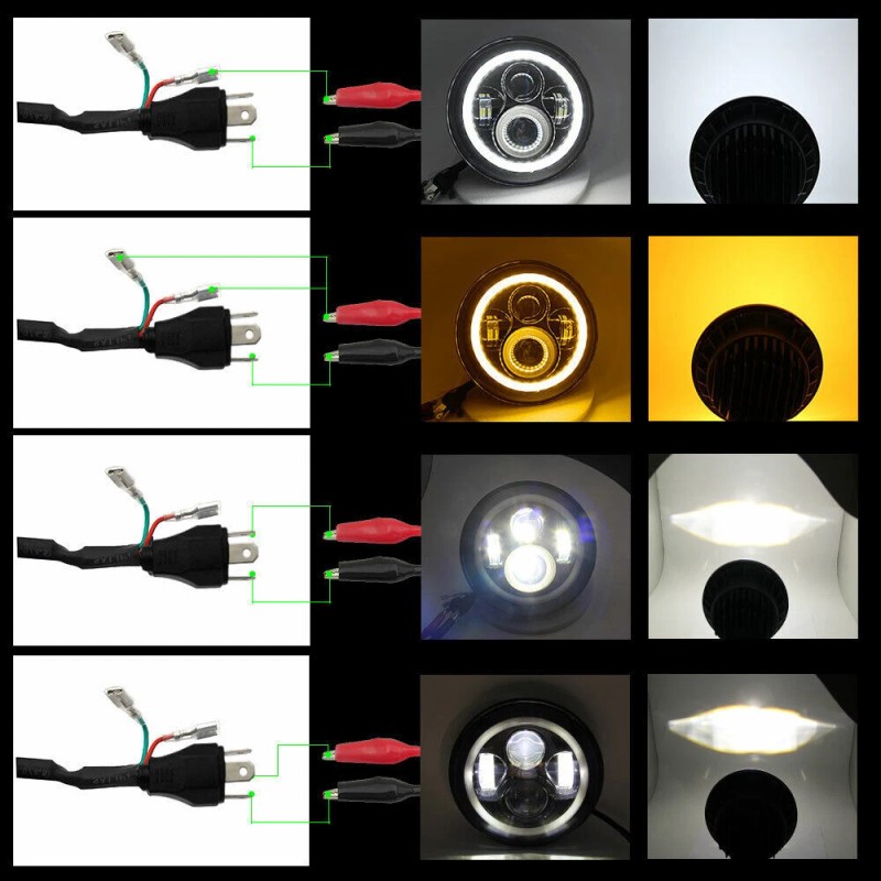 Bricologht 4PCS 7" LED Headlight & 4'' Fog Light Combo