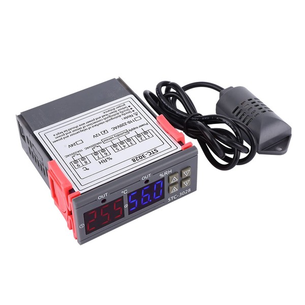 Temperature Controller, Temperature and Humidity Controller Meter, STC-3028 Digital Dual