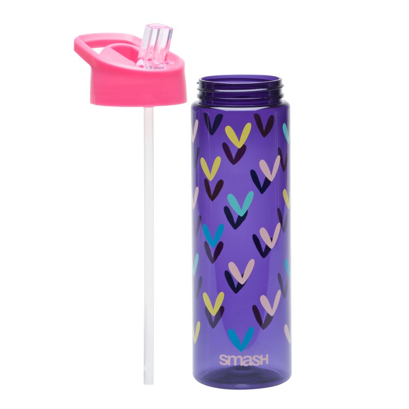Smash Heart Water Bottle with Straw 700ml