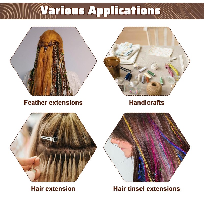 Sibba 10pcs Hair Extension Loop Threader Tools, Needle Threader Wire