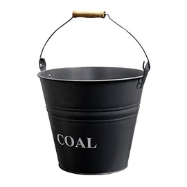 Homezone Steel Black Coal Bucket With Wooden Handle Fireplace Bucket Coal Bucket Coal Pale Coal Storage Solutions For Fireplace Fireside Accessories