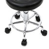 YOSHIKO PU Leather Round Rolling Salon Stool with Back and
