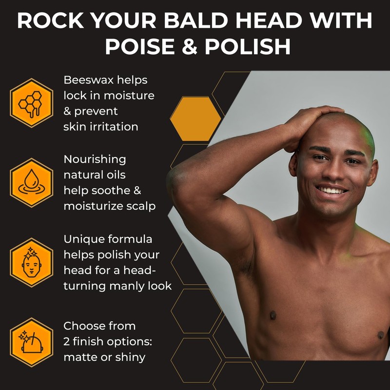 Bald Head Polish: Mens Aftershave Polish for Men, Waterproof Moisturizer