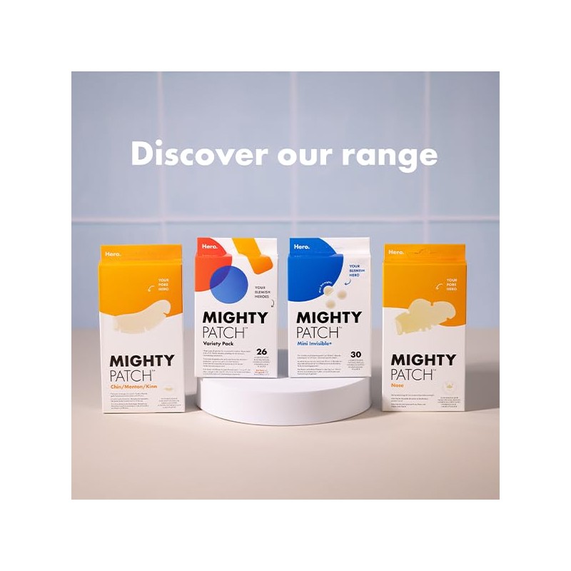 Hero Mighty Patch Chin, XL Hydrocolloid Spot Patches for Overnight