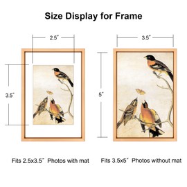 BKABOT 3.5x5 Picture Frame, Gold Metal Photo Frames with HD Glass, Fits 2.5x3.5 with Mat or 3.5x5 without Mat, Display for Wall and Table, 1 Pack